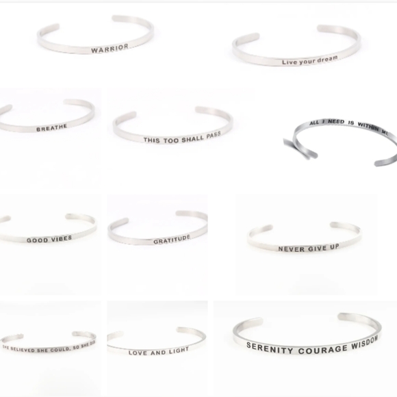 Mantra cuff bracelet set of 6 - Picture 2 of 3